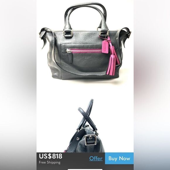 Coach 21140 Textured Leather Legacy Satchel Shoulder Bag - Picture 16 of 16